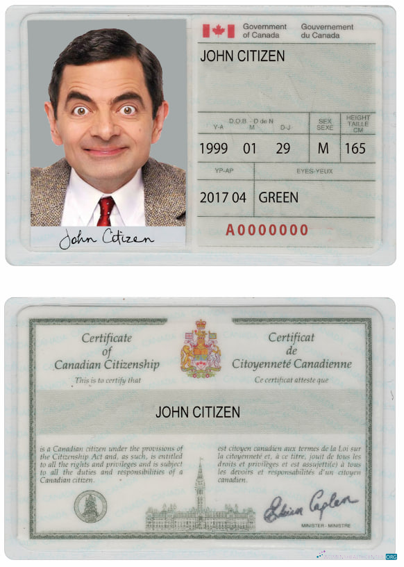 Download Canada certificate of citizenship Photoshop template